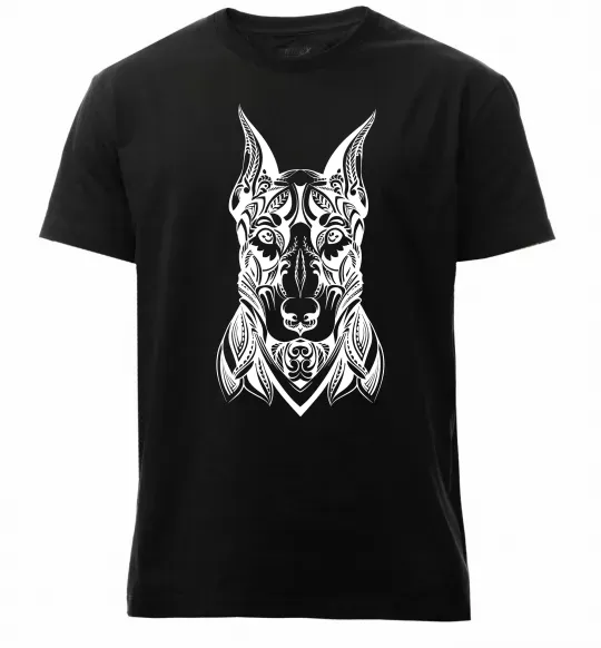 Мужская премиум футболка Blackrcolor doberman Черный фото