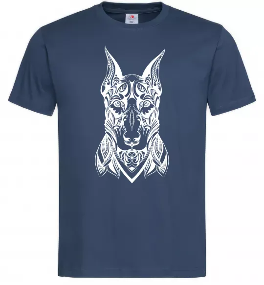 Мужская футболка Blackrcolor doberman Темно-синий фото