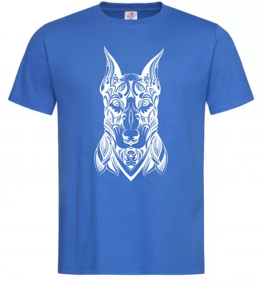 Мужская футболка Blackrcolor doberman Ярко-синий фото