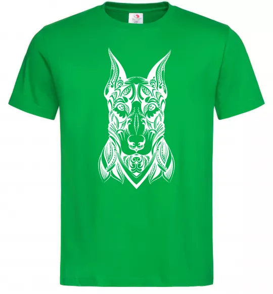 Мужская футболка Blackrcolor doberman Зеленый фото