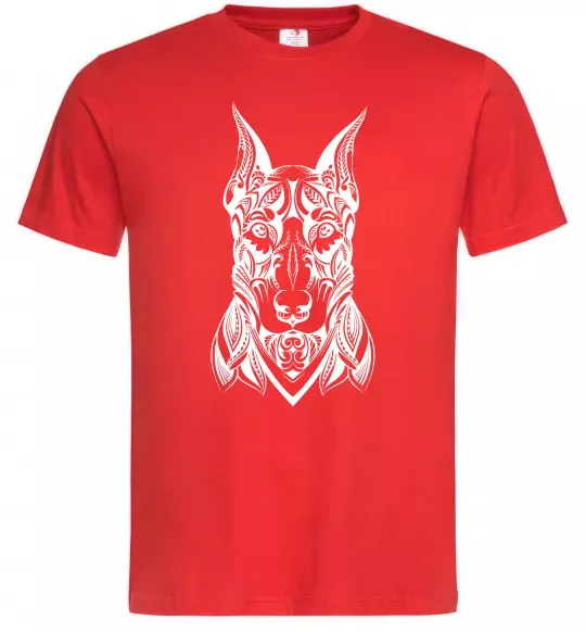 Мужская футболка Blackrcolor doberman Красный фото