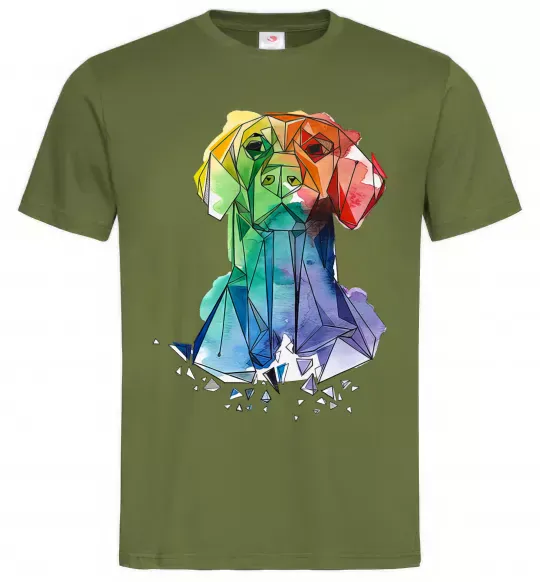 Чоловіча футболка Лабрадор кольоровий Оливковий фото