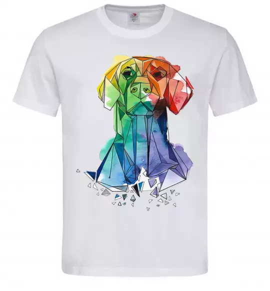 Чоловіча футболка Лабрадор кольоровий Білий фото