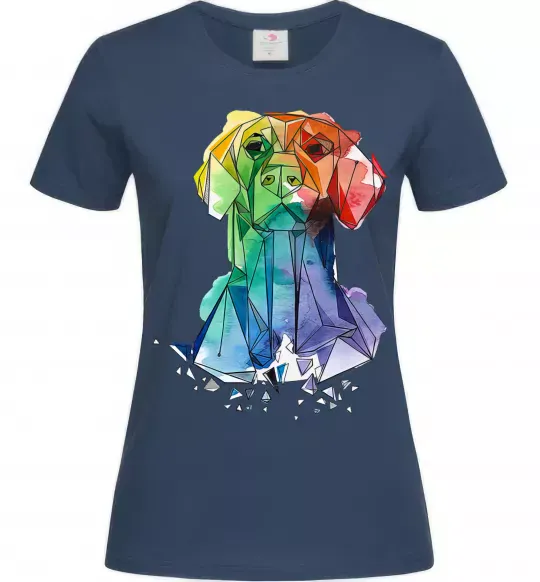 Женская футболка Лабрадор кольоровий Темно-синий фото