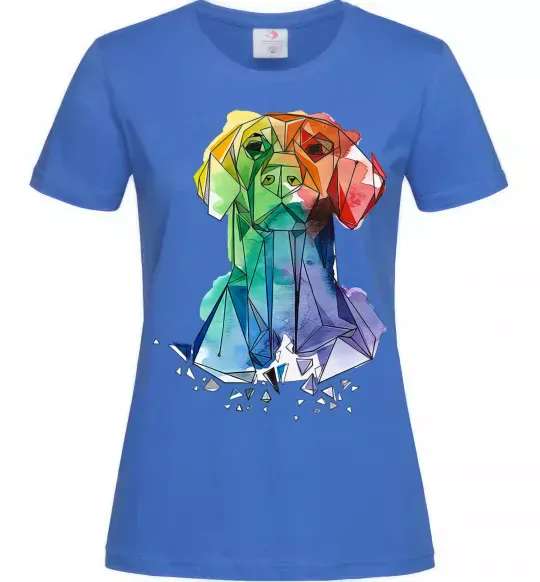 Женская футболка Лабрадор кольоровий Ярко-синий фото