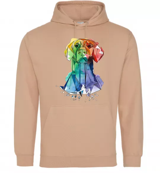 Мужская толстовка (худи) Лабрадор кольоровий Песочный фото