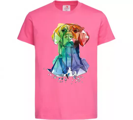 Дитяча футболка Лабрадор кольоровий Яскраво-рожевий фото