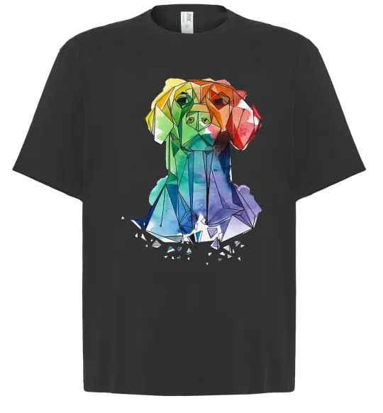 Футболка Оверсайз Лабрадор кольоровий Черный фото