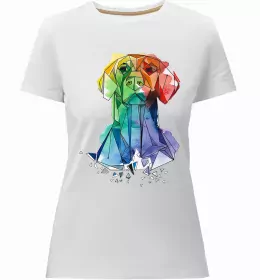 Женская премиум футболка Dog let's rock Черный фото