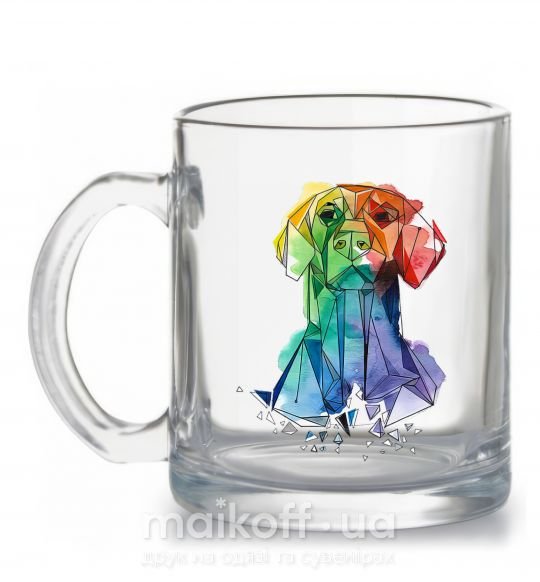 Чашка стеклянная Лабрадор цветной Прозрачный фото