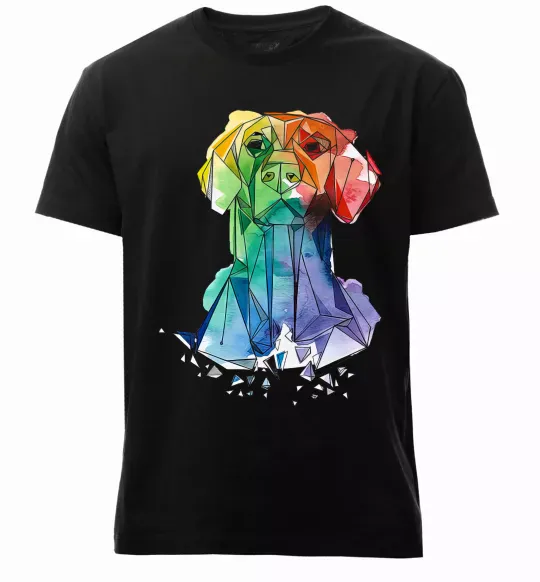 Чоловіча преміум футболка Лабрадор кольоровий Чорний фото