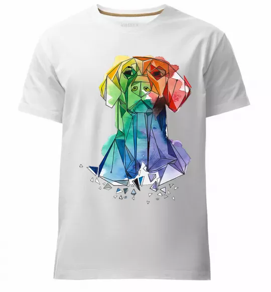 Чоловіча преміум футболка Лабрадор кольоровий Білий фото