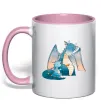 Чашка с цветной ручкой Dragon Family Нежно розовый фото