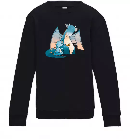 Детский Свитшот Dragon Family Черный фото