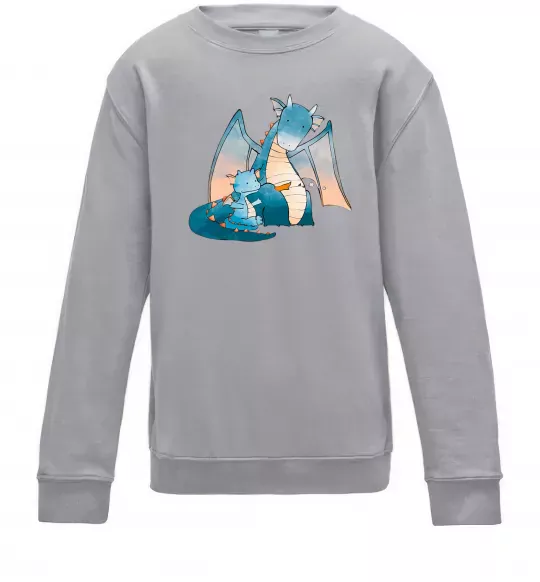 Детский Свитшот Dragon Family Серый меланж фото