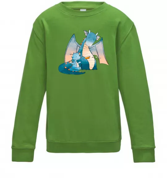 Детский Свитшот Dragon Family Лаймовый фото