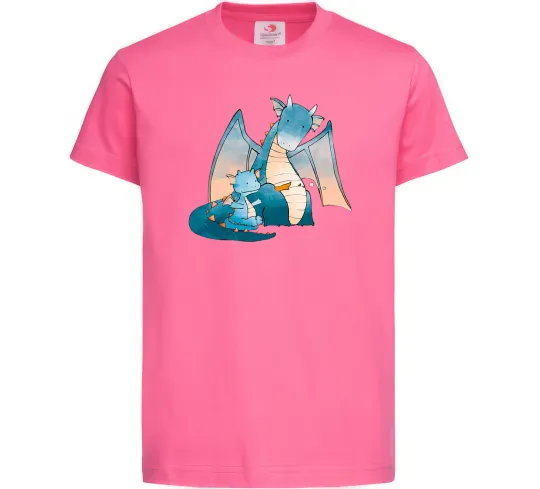 Дитяча футболка Dragon Family Яскраво-рожевий фото