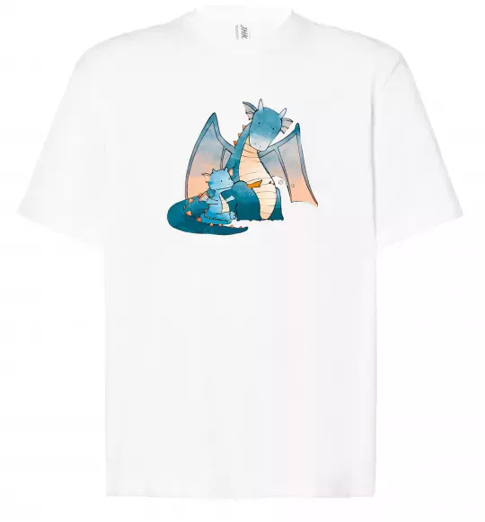 Футболка Оверсайз Dragon Family Білий фото