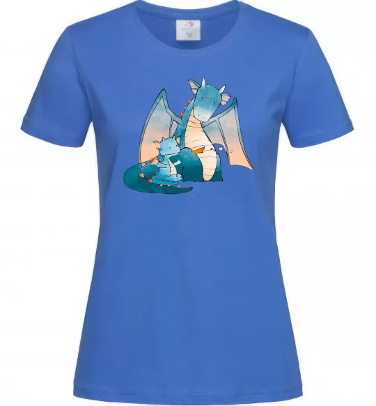 Жіноча футболка Dragon Family Яскраво-синій фото