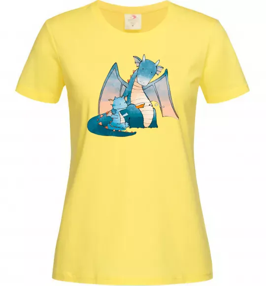 Жіноча футболка Dragon Family Лимонний фото