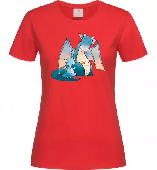 Жіноча футболка Dragon Family Червоний фото
