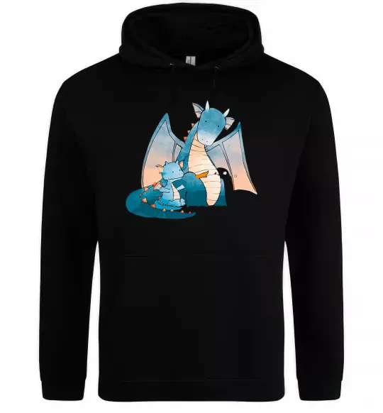 Мужская толстовка (худи) Dragon Family Черный фото