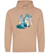 Женская толстовка (худи) Dragon Family Песочный фото