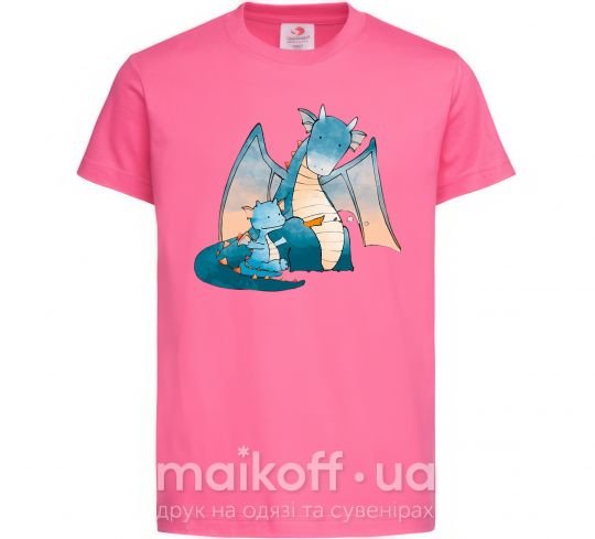 Детская футболка Dragon Family Ярко-розовый фото
