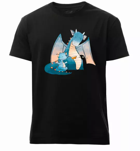 Чоловіча преміум футболка Dragon Family Чорний фото