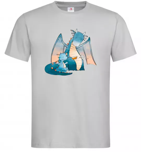 Мужская футболка Dragon Family Серый фото