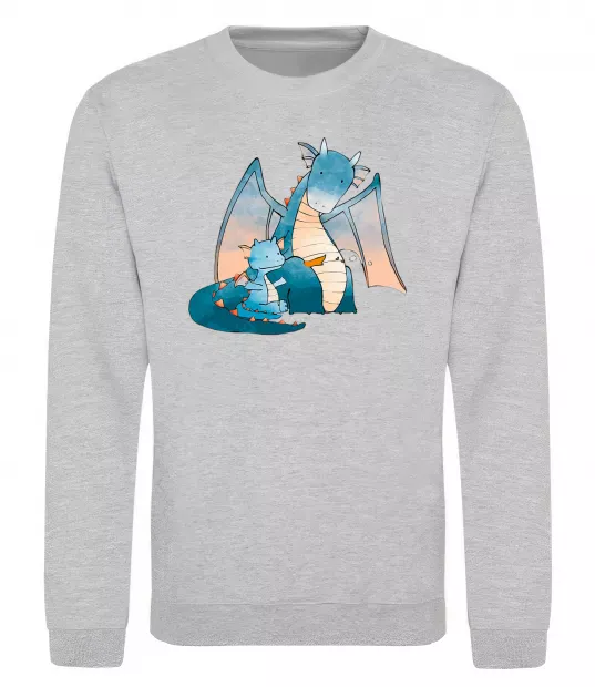 Світшот Dragon Family Сірий меланж фото