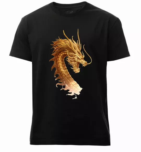 Мужская премиум футболка Golden Dragon Черный фото