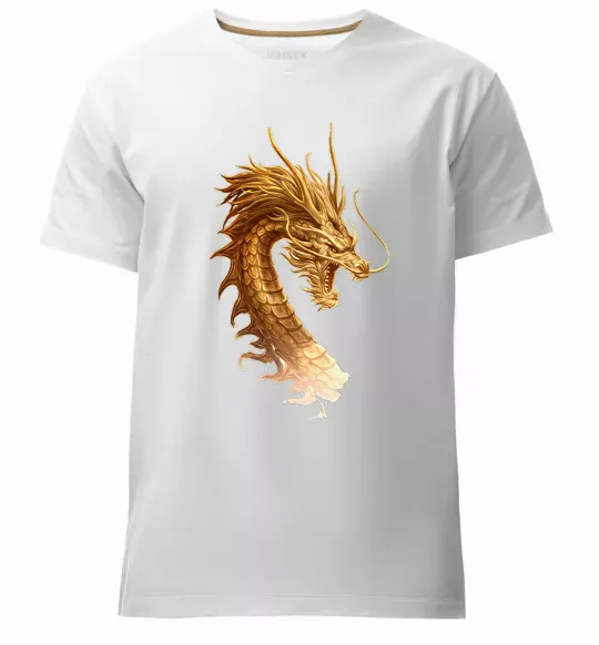 Мужская премиум футболка Golden Dragon Белый фото