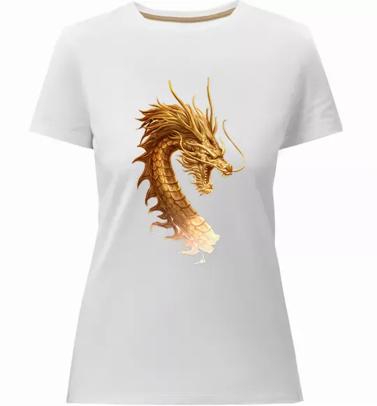 Женская премиум футболка Golden Dragon Белый фото