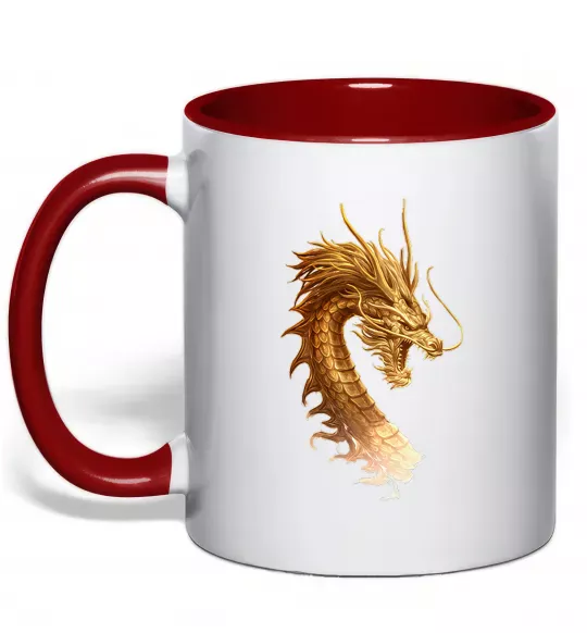 Чашка с цветной ручкой Golden Dragon Красный фото