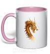 Чашка з кольоровою ручкою Golden Dragon Ніжно рожевий фото