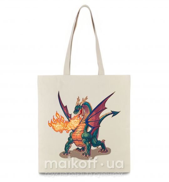 Эко-сумка Fire Dragon Бежевый фото
