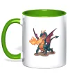 Чашка з кольоровою ручкою Fire Dragon Лаймовий фото