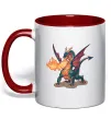 Чашка с цветной ручкой Fire Dragon Красный фото
