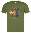Мужская футболка Fire Dragon Оливковый фото