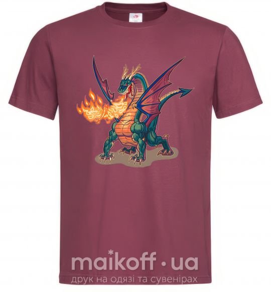 Мужская футболка Fire Dragon Бордовый фото