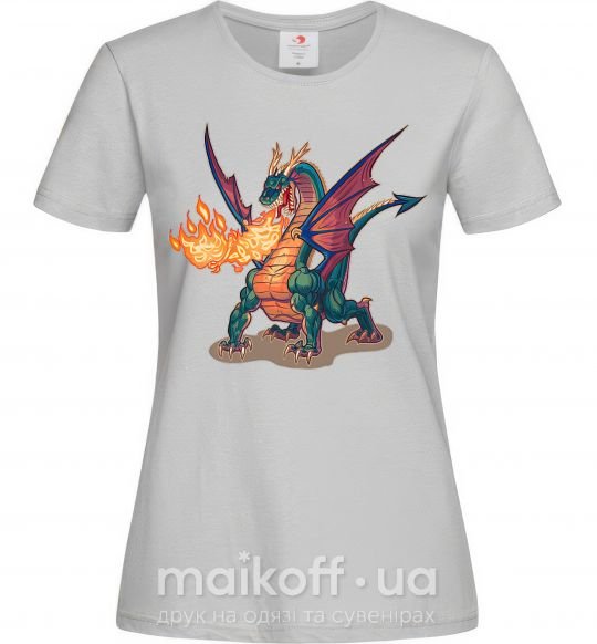 Жіноча футболка Fire Dragon Сірий фото