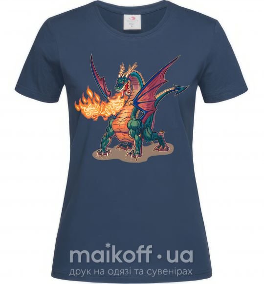 Жіноча футболка Fire Dragon Темно-синій фото