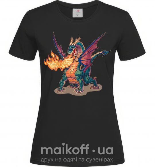 Жіноча футболка Fire Dragon Чорний фото