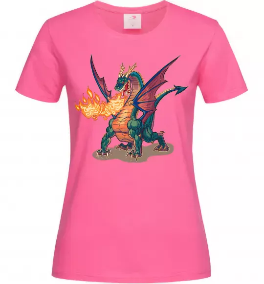 Женская футболка Fire Dragon Ярко-розовый фото