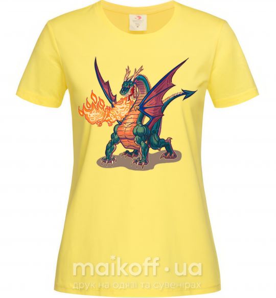Женская футболка Fire Dragon Лимонный фото
