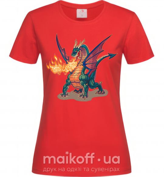 Жіноча футболка Fire Dragon Червоний фото