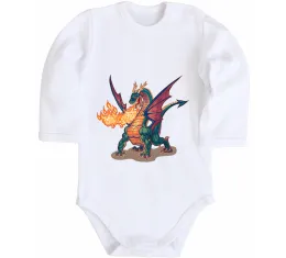 Детский боди Dragon Family Белый фото