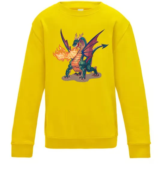 Детский Свитшот Fire Dragon Солнечно желтый фото