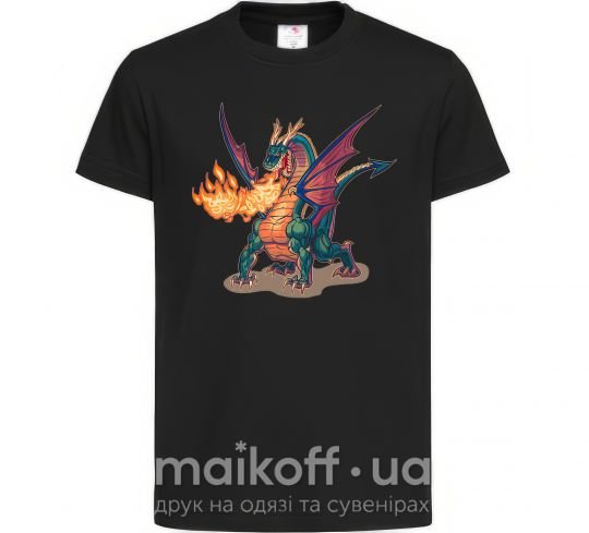 Дитяча футболка Fire Dragon Чорний фото